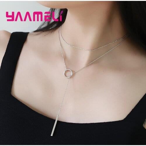 New Collection Women 925 Sterling Silver Sweater Pendant Necklace Fast Dispatch Women Birthday Party Fashion Jewelry Accessory