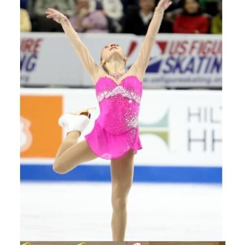 Crystal Custom Figure Skating Dress Kids Graceful New Brand Girls Ice Skating Dress Competition DR4072