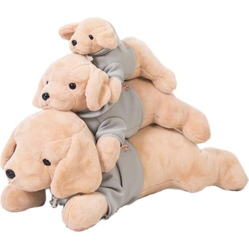 Plush toy simulation dog Golden Retriever dog with shirt simulation home decoration cute children accompany toys gifts for kids