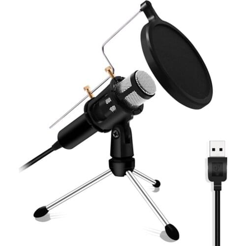 Professional USB Microphone Condenser For Computer Laptop PC USB Plug Stand Studio Podcasting Recording Microfone Karaoke Mic