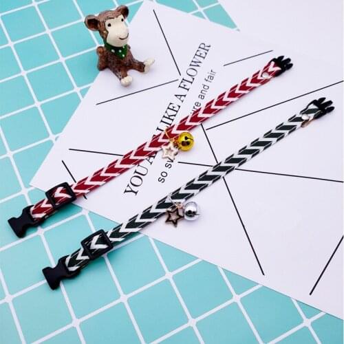 Adjustable Pet Dog Cat Collar Small Pets Nylon Buckles with Bell Dogs Cats Supplies Accessorie National style collar