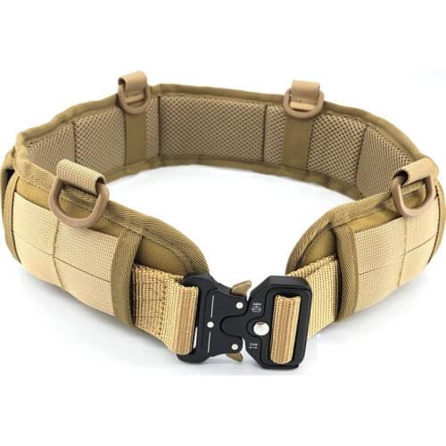 Men Military Tactical Belt Battle Belt Airsoft Army Combat Outdoor CS Hunting Paintball Adjustable Padded Belt Set Multifunction