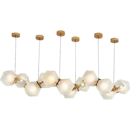 Modern Welles Glass Pendant Lamp Mid-Century Lighting Replica Lustre Led Pendant light Luxury Living Room Hanging Light PA0039
