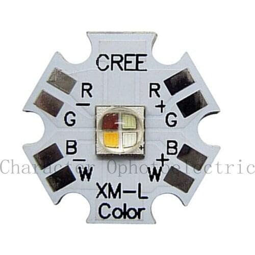 Cree XLamp XM-L XML RGBW RGB White or RGB Warm White Color High Power LED Emitter 4-Chip 20mm Star PCB Board