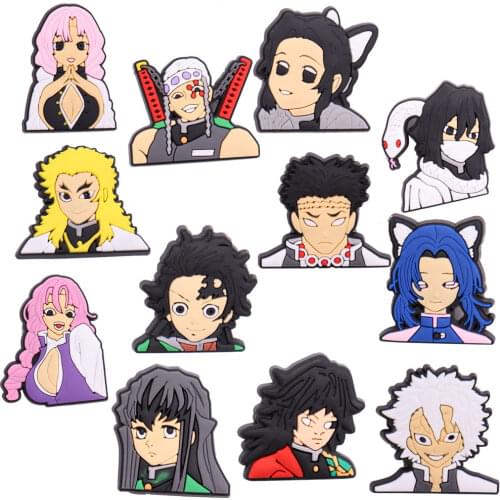 Hot Sales 1pcs Japanese Anime Shoes Accessories Garden Shoe Decorations For Bracelet Croc Jibz Charm Boys Girls X-mas Present