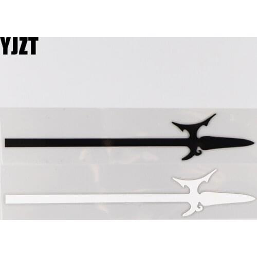 YJZT 18.1CM*3.1CM Weapon Halberd Pattern Car Sticker Vinyl Decal Simple Decoration 1A-0489
