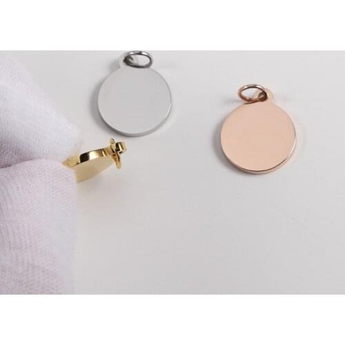 30pcs/Lot Real Stainless Steel Mirror Polish Round Charms Stamping Blanks DIY Tag Pendants for Making Jewelry 3 Colors