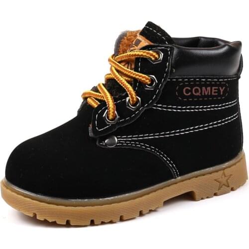 2021 Winter Kinderen Laarzen Meisjes Jongens Pluche Martin Laarzen Casual Warm Enkel Schoenen Kids Fashion Baby Snowboots