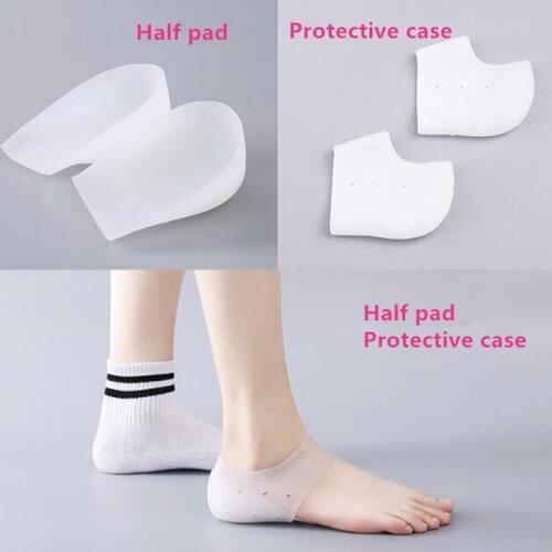 1 PairInvisible heightened insole Take off shoe insole Heel pad Half pad Transparent Bionic Silicone