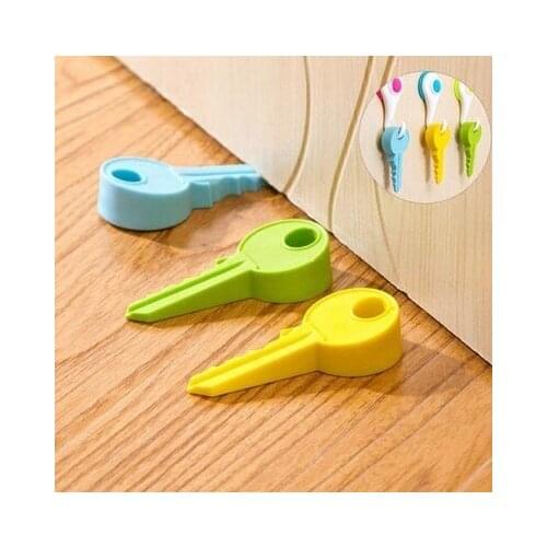 1Pc Cartoon Silicone key Door Plug Windbreak Anti Folder Hand Door Resistance Door File key Safety Door Stop Wedge