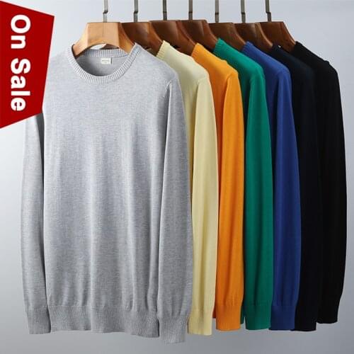 6XL 5XL Plus Size Men Sweaters Pullover Male Solid Cotton Pullovers Underwear Autumn Spring Winter Jersey Slim Sweater Jumper