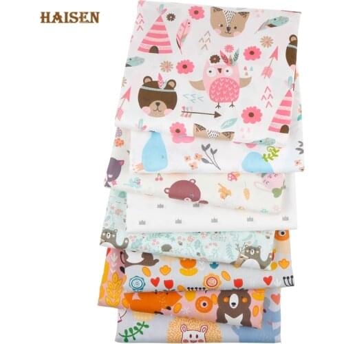 8pcs/lot,Bear Series Twill Printed Cotton Fabric Patchwork Twill squares Cloth Set For DIY Sewing&Quilting crafts Bag Material
