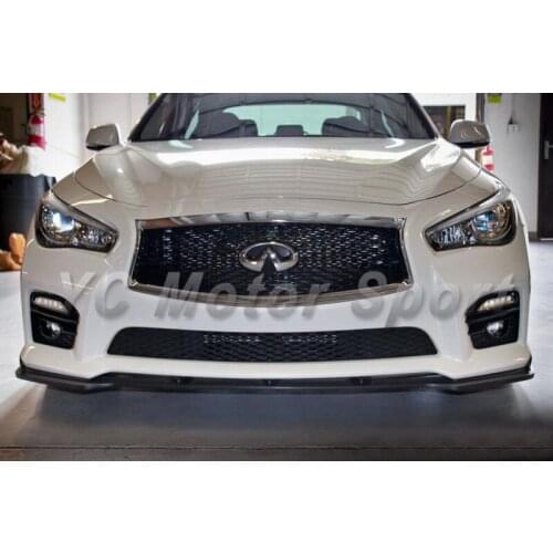 Car Accessories Carbon Fiber ST Style Front Lip Fit For 2014-2015 Q50S Sedan Front Splitter (Fit Q50S Sport Bumper)