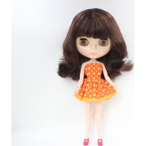 Free Shipping big discount RBL-608 DIY Nude Blyth doll birthday gift for girl 4colour big eye doll with beautiful Hair cute toy