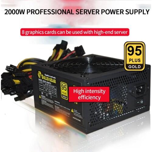 2400 PC Power Supply 2400W ATX Gold Mining Power Supply SATA IDE 8 GPU for ETH BTC support multiple 12V PSU ASIC Bitcoin Miner