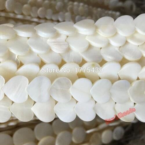 Free Shipping 8 10 12mm White Natural Mother of Pearl Shell Loving Peach Heart Beads Approx 39CM Per Strand