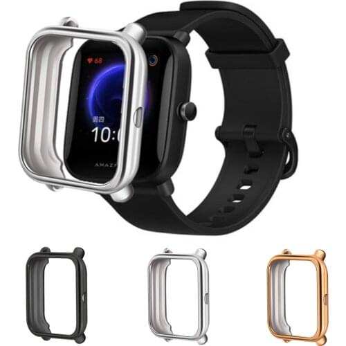 For Huami Amazfit Bip smart watch case edge frame soft shell for Xiaomi Amazfit GTS 2 Mini electroplating TPU protective cover