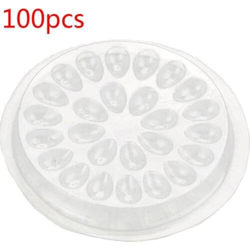 100Pcs Disposable Flower Shape Eyelash Extension Glue Holder Gasket Pads Transparent Eyelashes Adhesive Pallet With 27 Well Tool