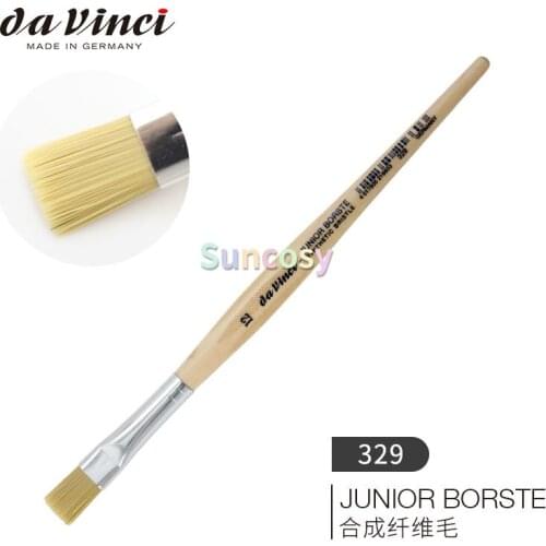 Da Vinci Student Series 329, Junior Synthetic Hog Bristle, Flat head Hexagonal Laser Engraved Handle,Art supplies