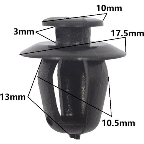 30Pcs For Peugeot door guard plate buckle clamp fastener 10.5mm black POM trim panel retainer clips