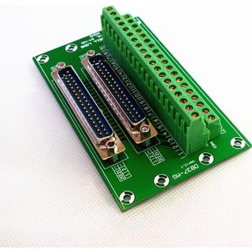 D-SUB DB37 Double Male Header Breakout Board, Terminal Block, Connector