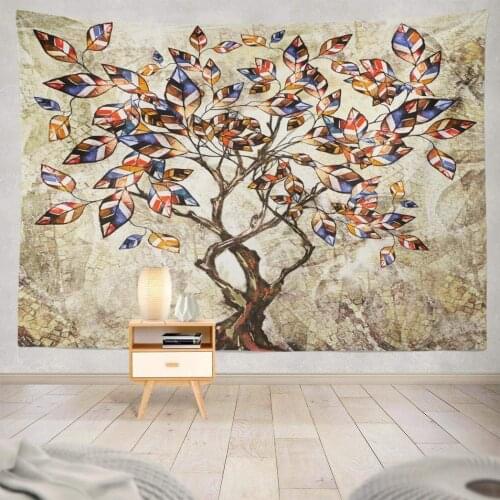 Polyester Fabric Tapestry Oil Canvas Tree Modern Artwork Interior Famous Wall Hanging