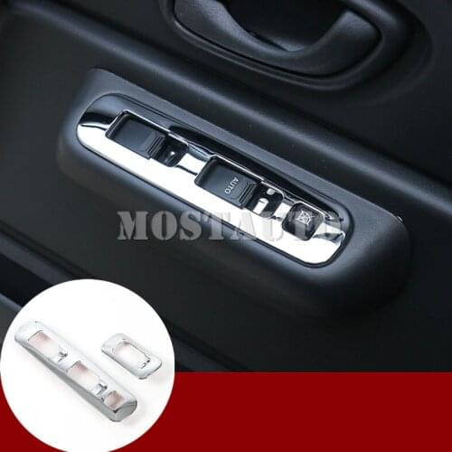 Interior Car Door Armrest Window Switch Trim Cover For Suzuki Jimny 2007-2017 2pcs Silver/Red Car Accessories Interior Car Trim