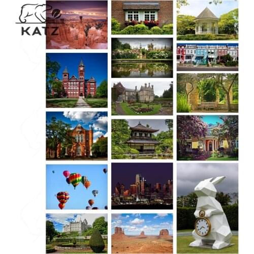 American House Hot Air Balloon Picture Handmade Diy Diamond Painting European Castle Diamond Embroidery Home Decor Cross Stitch