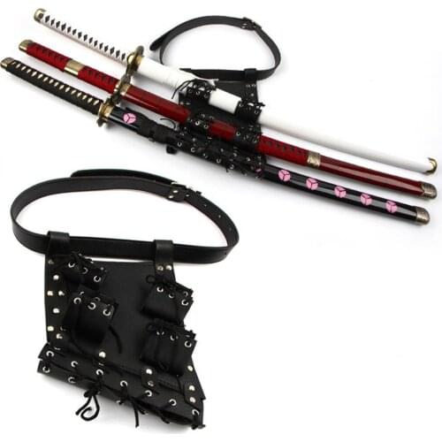 Leather Sword Bag Sword Carry Case Sword Holster Waistband Strap Deadpool Zoro Cosplay Ninja Costume Medieval Armor Holster Prop