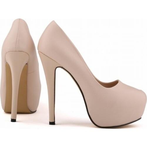 LOSLANDIFEN Fashion Platform Pumps Women Elegant Thin High Heels Shoes Ladies Sexy Leather Black 817-1MA