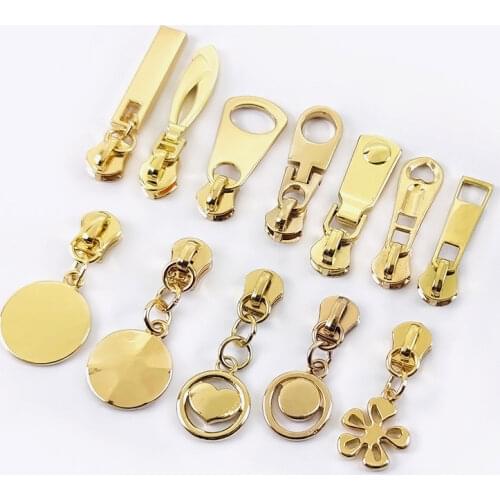 Meetee 5# Auto Lock Zipper Sliders For Metal Zippers Coat Garment Zipper Head Pullers Zip Repair Kit DIY Bag Sewing Accessories