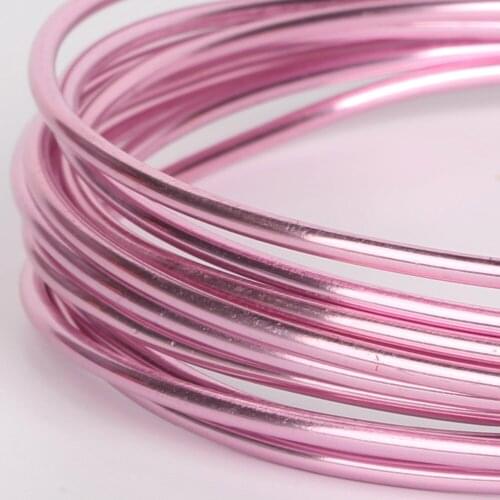 3-10M Pink Dia 1/1.5/2/2.5mm Anodized Aluminum Round Soft Craft Painted Metal Wire For Necklace Bracelet Jewelry Making Findings
