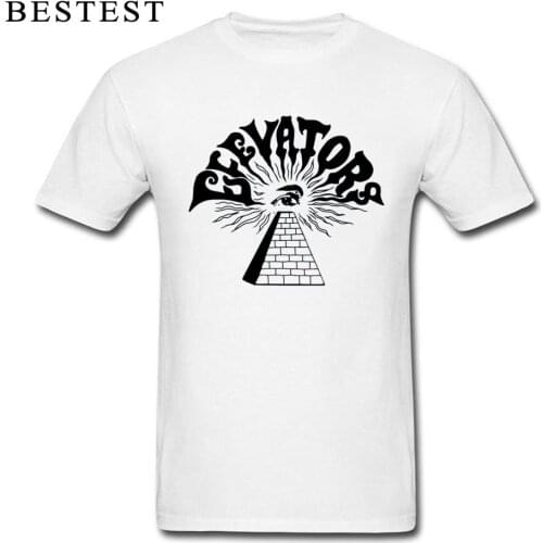 All Seeing Eye T-shirt Mens White Black Tshirt 13th Floor Elevators Tees 100% Cotton Man T Shirt Fitness Illuminati Streetwear