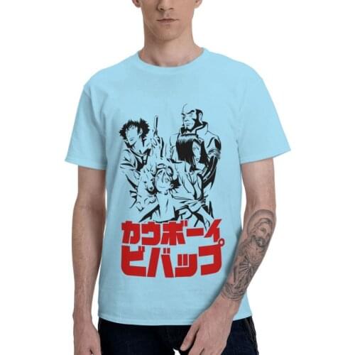 Cowboy Bebop T Shirts Men Short Sleeve 100% Cotton T-shirt Anime Manga Tee Graphic Tshirt Gift Idea