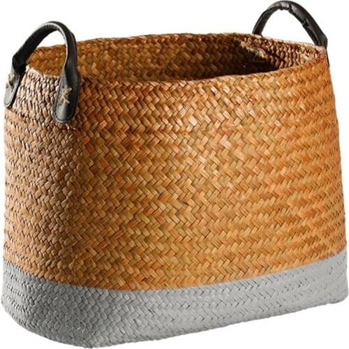 New Handmade Flower Basket Eco-friendly Anti-deform Straw Flower Storage Basket for Home Storage Organizer Home Decor