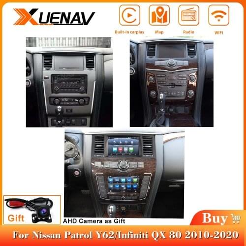 Newest car radio player For Nissan Patrol Y62 infiniti QX80 2010-2020 car stereo radio multimedia player Dual screen Android Ca