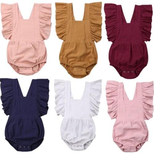 Baby Bodysuits Newborn Infant Baby Girls Solid Sleeveless Bodysuit Jumpsuit Clothes Outfits Sunsuit 6 Colours