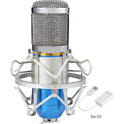 Professional KTV BM-800 BM800 Condenser Microphone Cardioid Pro Audio Studio Vocal Recording Mic KTV Karaoke+ Metal Shock Mount