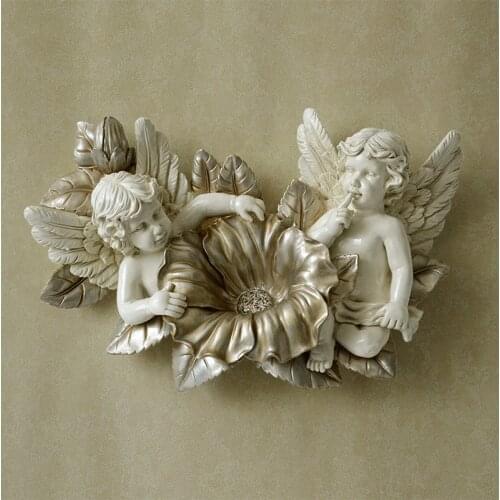 Luxury Wall Decor Hanging Crafts Decoration 3D Angel Abstract Sculpture Resin Artware Statue