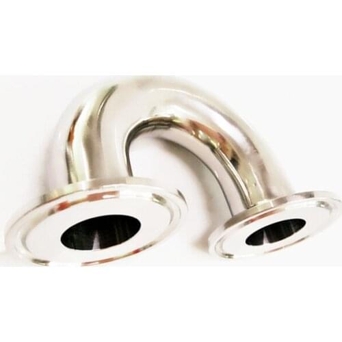 2-1/2" 63mm OD 304 Stainless Steel Sanitary Ferrule 180 Degree Elbow Pipe Fitting For Home Brew Homebrew Fit 2.5" Tri Clamp