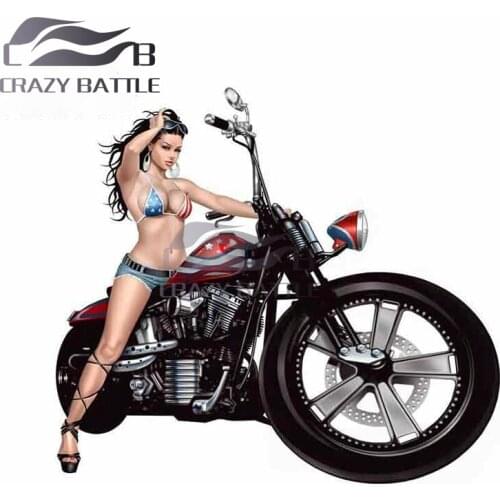 Crazy Battle 13cm x 10.5cm Sexy Pin-up Girl Bra Nickers Hot Stuff Decal Refrigerator Car Stickers Waterproof Laotop Decoration