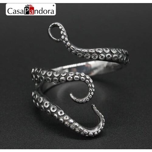 Octopus Tentacles Ring High-quality Titanium Steel Stainless Steel Octopus Ring Resizable Adjustable