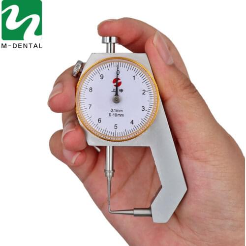 1pc Dental Caliper Thickness Gauge 0-10*0.1mm Caliper with Metal Watch Measuring Thickness Dental Lab Equipments Dentist Tools