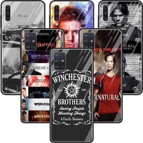 Glass Case For Samsung A71 A52 A51 A91 A81 A72 A41 A31 A21s A21 A11 A01 M51 M31 M21 Silicone Shell Fundas Supernatural tv show