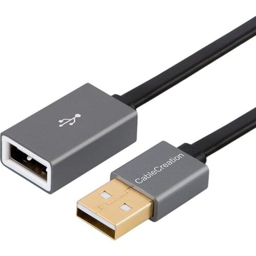 USB 2.0 Extension Cable,Flat Slim-line USB A Male to Female Extender for Gamepad, Flash Drive,Mouse, Keyboard,Printer,Scanner