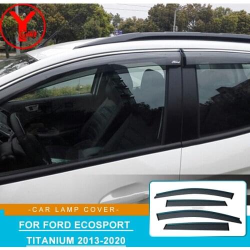 For Ford Ecosport Titanium 2013 2014 2015 2016 2017 2018 2019 2020 Window Shield Sun Rain Deflector Guards Trim Frame Sticker