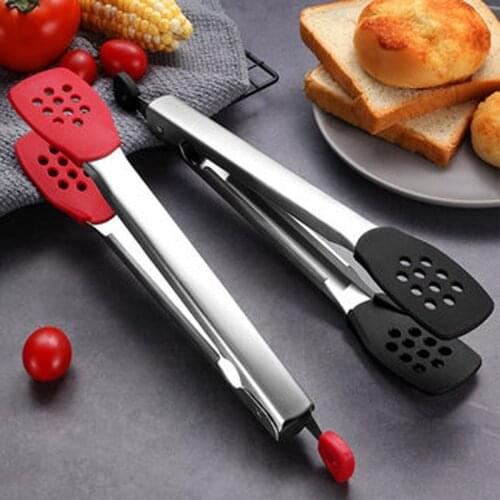 Steak clip for non-stick cookware 304 stainless steel barbecue clip high temperature resistant silicone anti-scald food clip