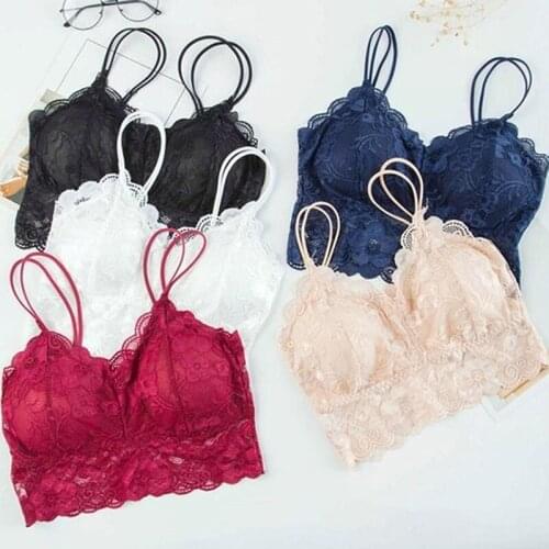 2021 New Arrival Women Push Up Wireless Lace Bra Top Women Plus Size Bralette Underwear Lingerie Full Cup