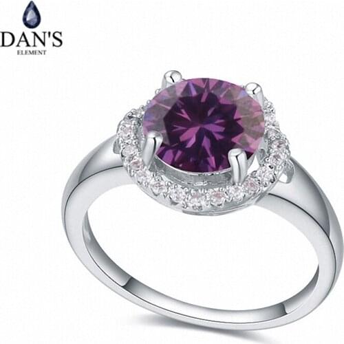 DANS Real Austrian Crystals Brand AAA Zirconia Micro Inlays Fashion Ring for women New Geometric 110736purple
