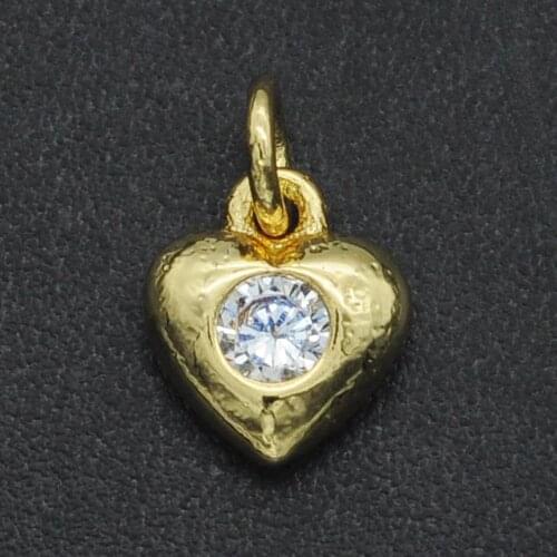 1074mm 100% CZ Zircon DIY Jewelry Heart Charm Pendant Wholesale Bracelet Making Charm Jewellery Accessories